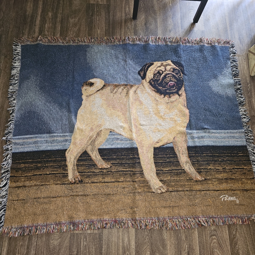 Pug Dog Tapestry Blanket